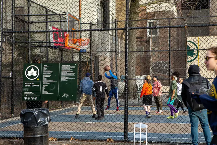 A photo of the West 4th Street basketball courts